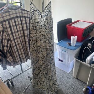 Blue and White Floral Maxi Dress